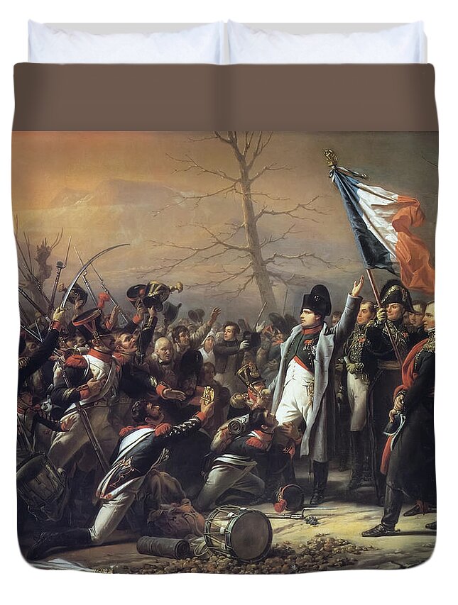 Charles De Steuben Duvet Cover featuring the painting Napoleons Return from Elba by Charles de Steuben