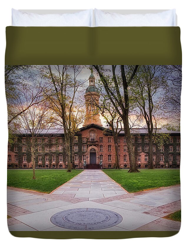 Princeton University Duvet Cover featuring the photograph Nassau Hall Princeton University by Susan Candelario