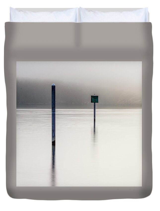 Black & White Duvet Cover featuring the photograph Navigation Aids by Tony Locke