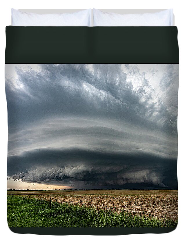Storms Duvet Cover featuring the photograph Nebraska Mothership by Marcus Hustedde