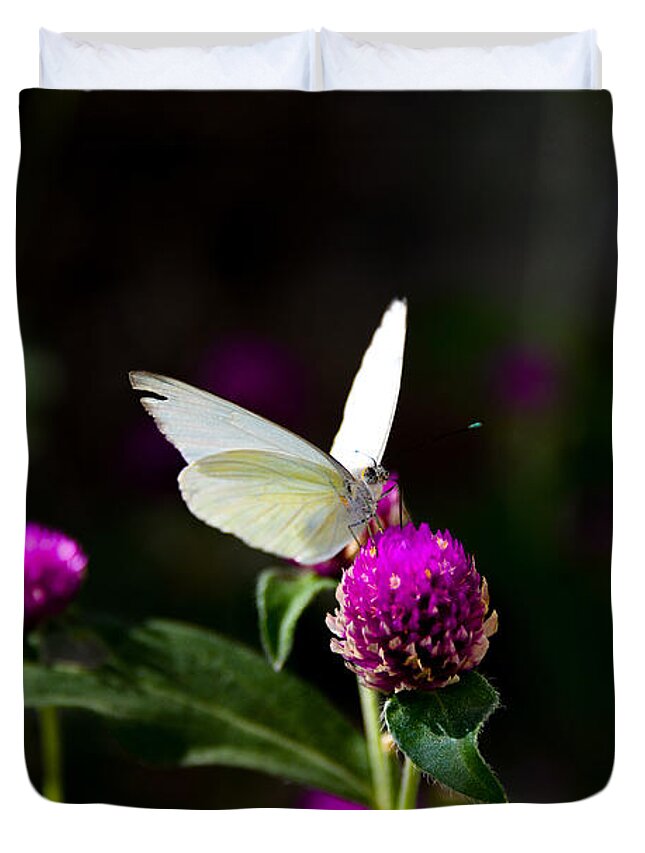 Butterfly Duvet Cover featuring the digital art Nectar for Lunch by Tammy Keyes