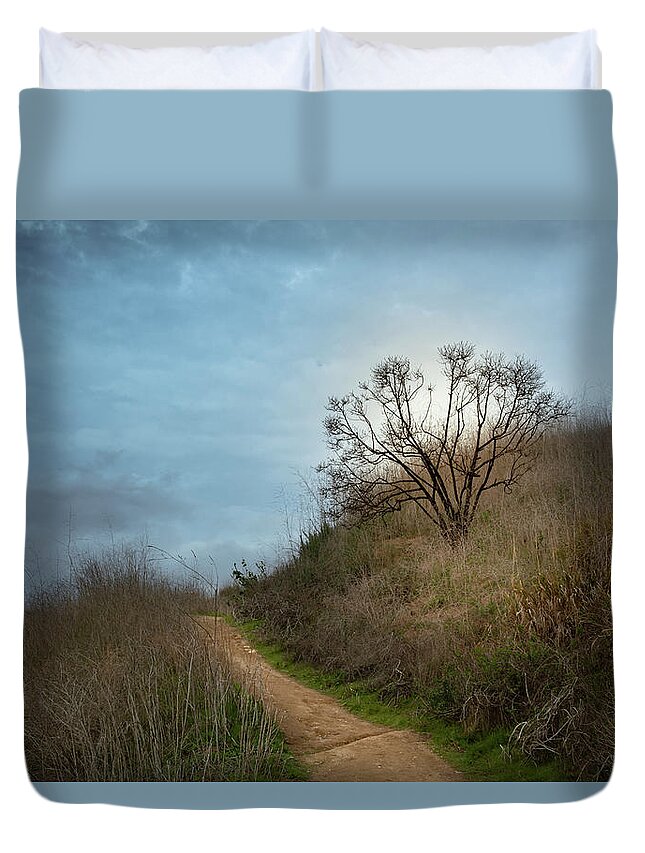 Path Duvet Cover featuring the photograph New Beginnings by Alison Frank