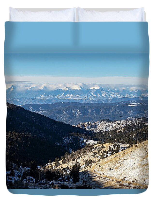 Sangre De Cristo Mountains Duvet Cover featuring the photograph New Mantle of Snow on the Sangre by Steven Krull