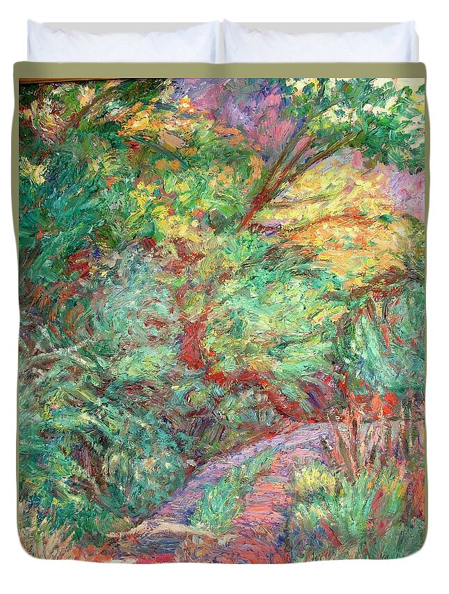 New River Trail Duvet Cover featuring the painting New River Trail by Kendall Kessler