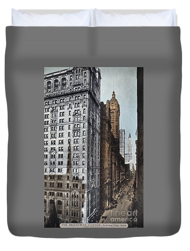 1930 Duvet Cover featuring the drawing NEW YORK CANYON, c1930 by Granger