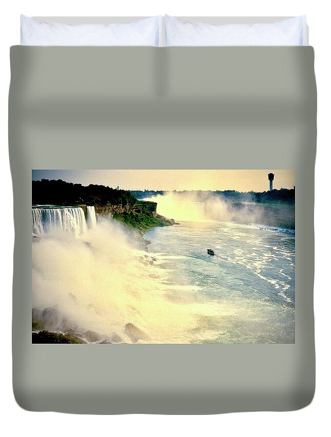  Duvet Cover featuring the photograph Niagra Falls 1984 by Gordon James