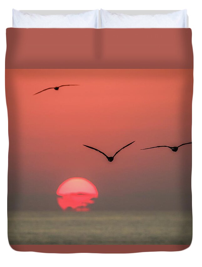 Nicaragua Sunset Duvet Cover featuring the photograph Nicaragua Sunset by Paul James Bannerman