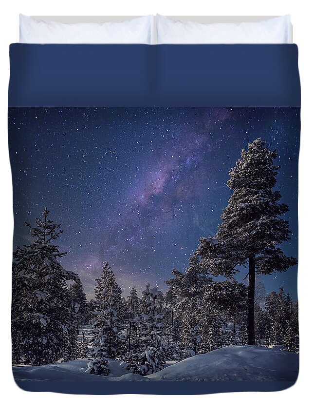 Sky Duvet Cover featuring the photograph Night Adventure by Philippe Sainte-Laudy