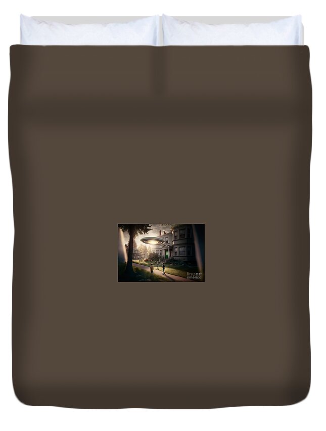 Night Duvet Cover featuring the mixed media Night Games VI by Jay Schankman