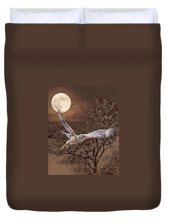 Bird Duvet Cover featuring the photograph Night Hawk #1 by Shara Abel