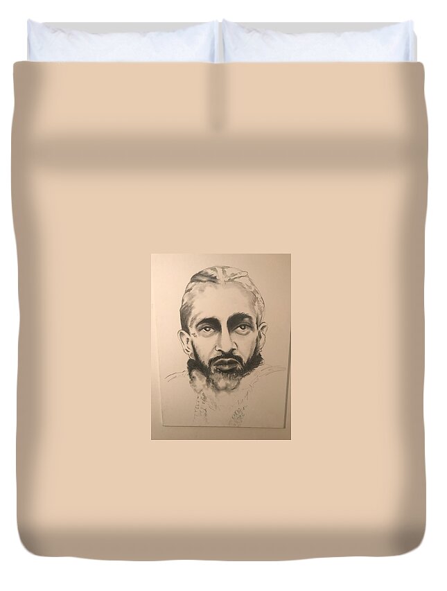  Duvet Cover featuring the drawing NIP by Angie ONeal