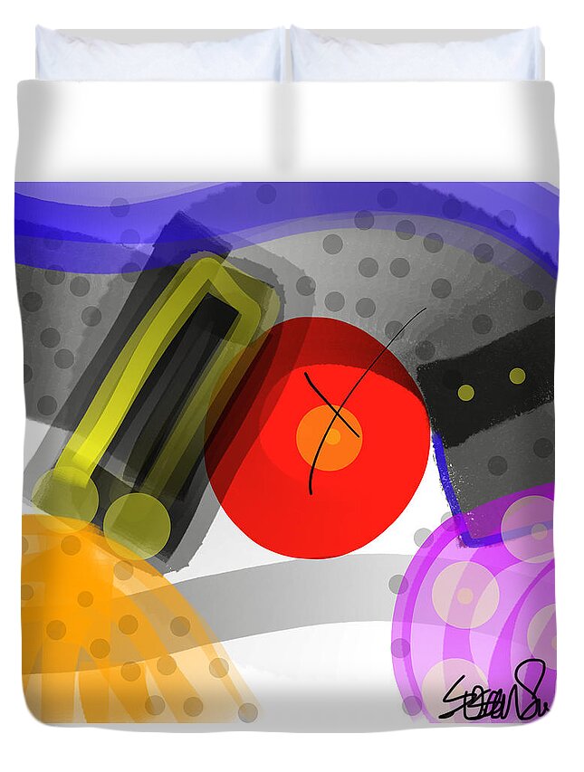  Duvet Cover featuring the digital art No Holes Barred by Susan Fielder