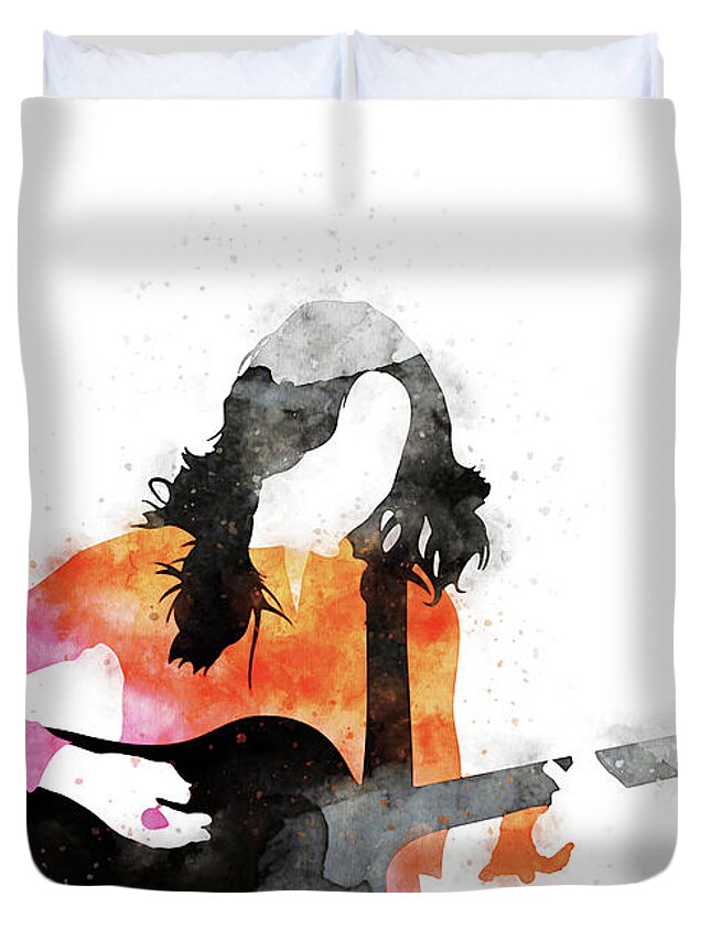 Sheryl Duvet Cover featuring the digital art No074 MY Sheryl Crow Watercolor Music poster by Chungkong Art