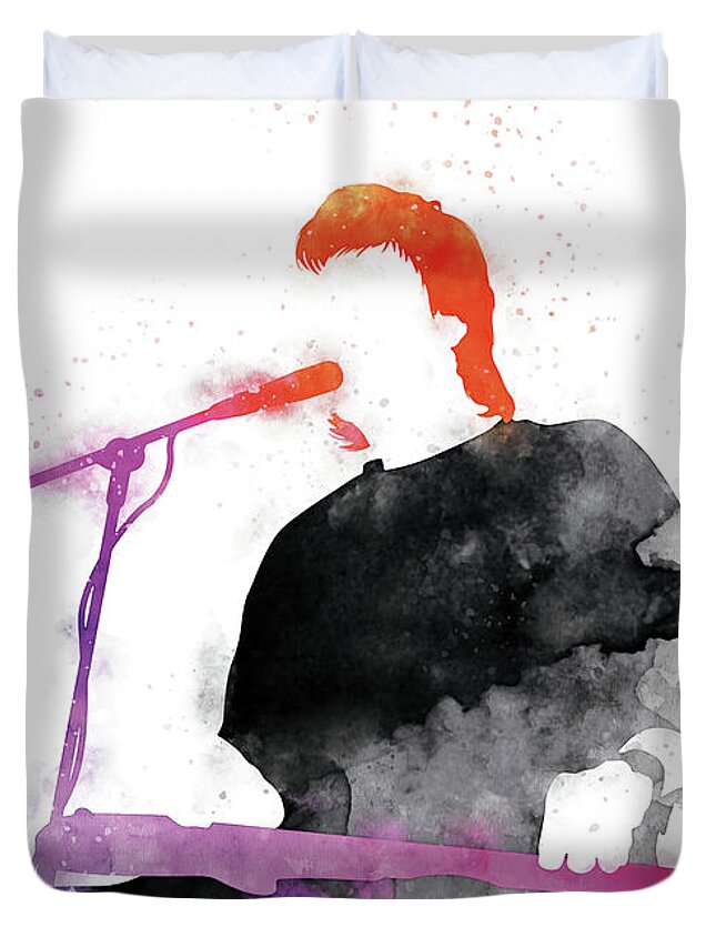 Jeff Duvet Cover featuring the digital art No208 MY Jeff Healey Watercolor Music poster by Chungkong Art