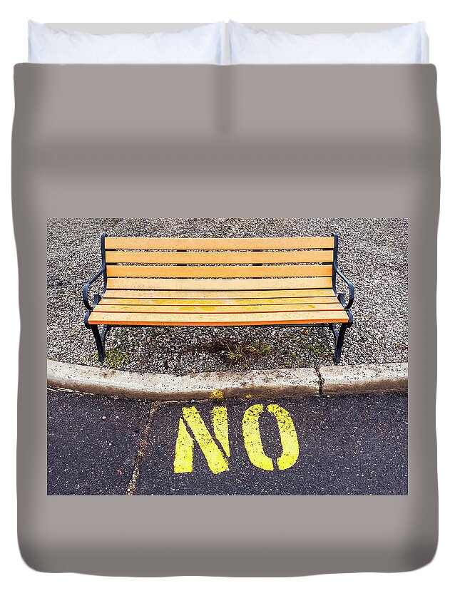 Bench Duvet Cover featuring the photograph NObody Sits Here Anymore by Gary Slawsky