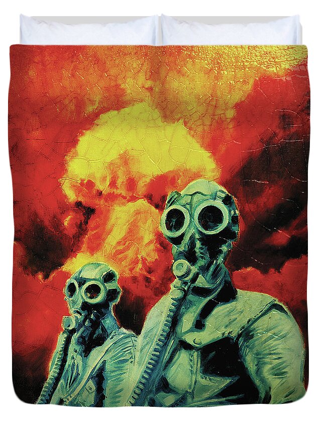 Soldiers Duvet Cover featuring the painting Nocturne VII by Sv Bell
