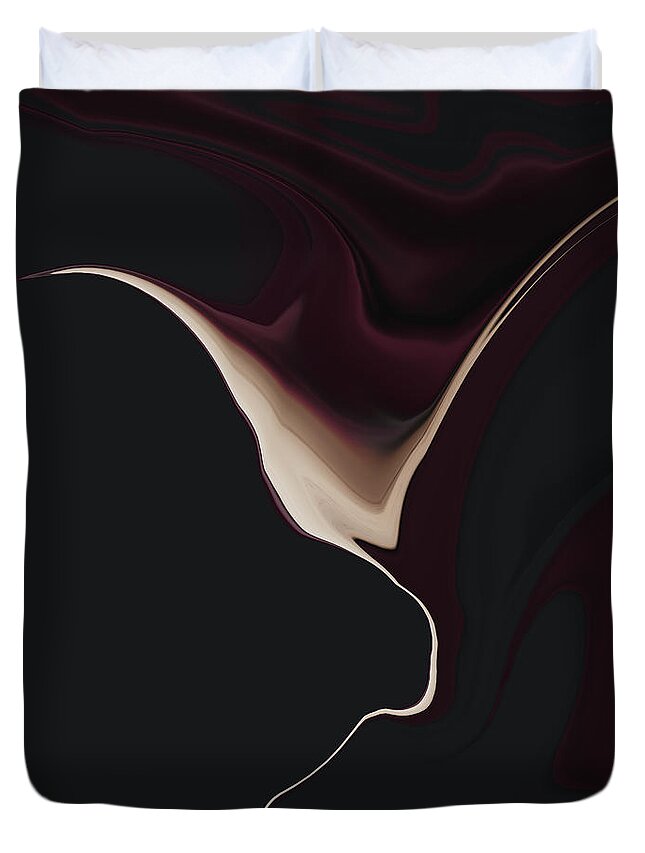 Abstract Duvet Cover featuring the digital art Noir by Gina Harrison