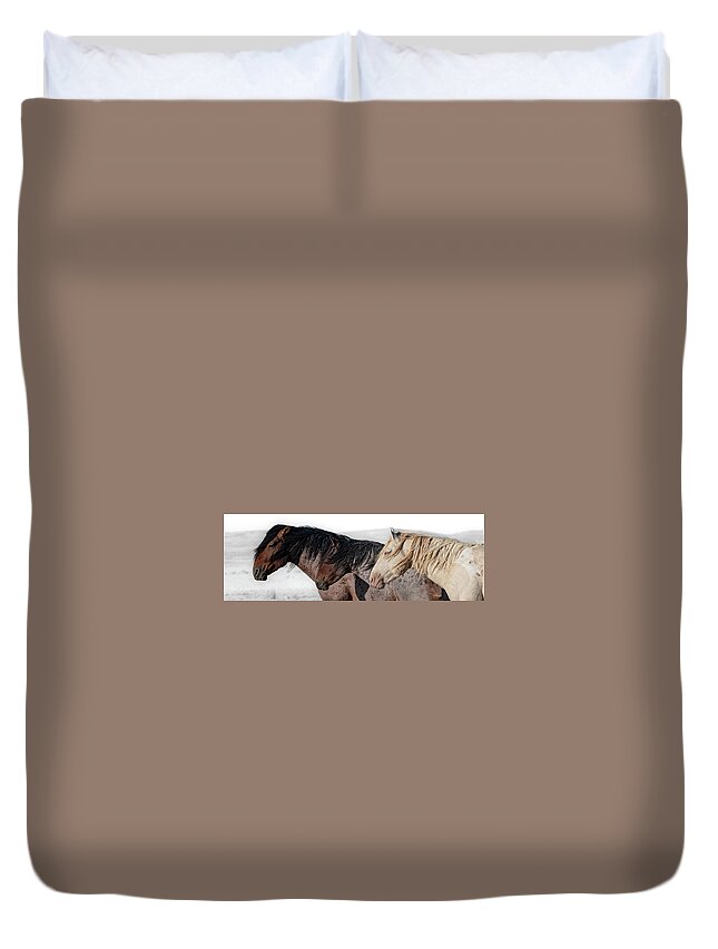 Panorama Duvet Cover featuring the photograph Norman and Friends by Mary Hone