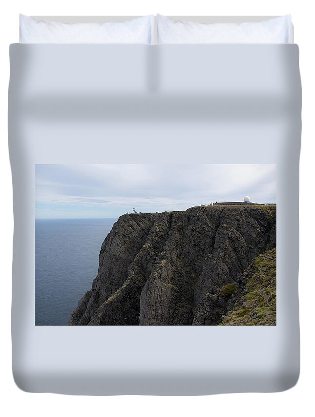 Landscape Duvet Cover featuring the photograph North Cape/Nordkapp Visitor Center by Matthew DeGrushe