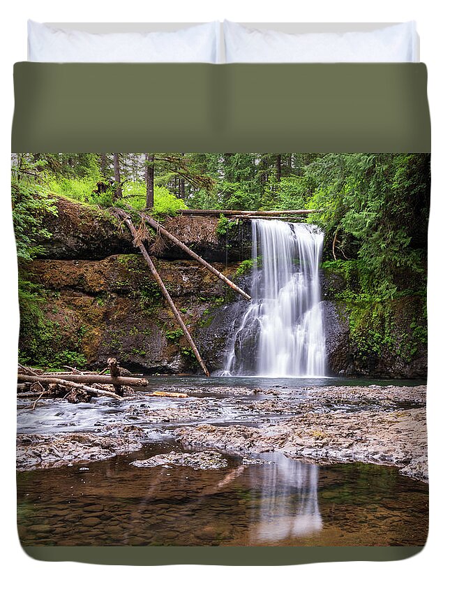 Falls Duvet Cover featuring the photograph North Falls by Stephen Sloan