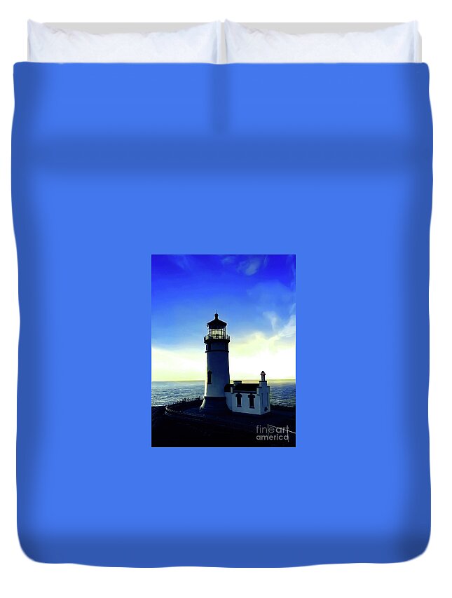 Landscape Duvet Cover featuring the photograph North Head Lighthouse by Eddie Eastwood