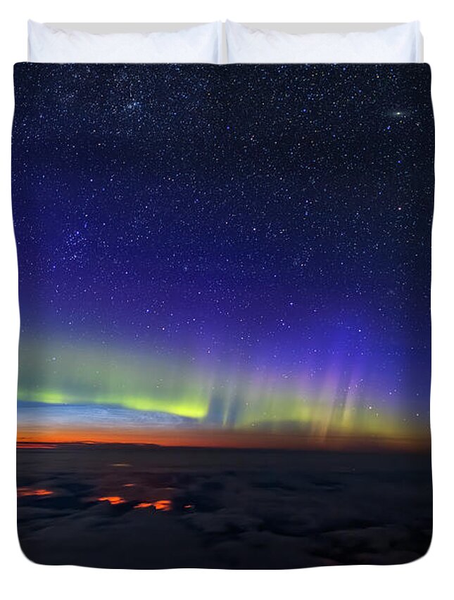 Aurora Duvet Cover featuring the photograph Northern Night by Ralf Rohner