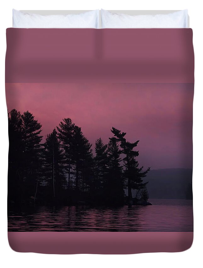 Algonquin Park Duvet Cover featuring the photograph Northern Ontario Sunrise by CR Courson