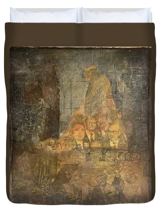 Collage From 1979 Duvet Cover featuring the mixed media Nostalgia On Canvas by David Euler