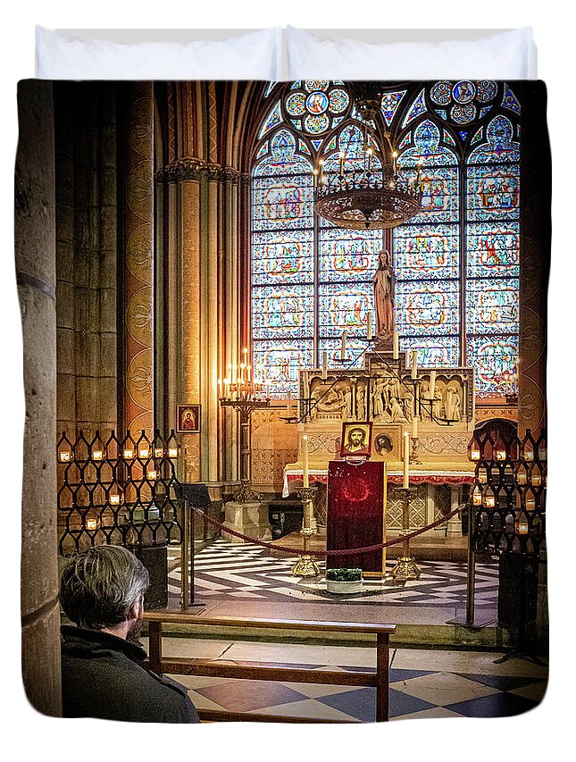 Notre Duvet Cover featuring the photograph Notre Dame, Paris 5 by Nigel R Bell