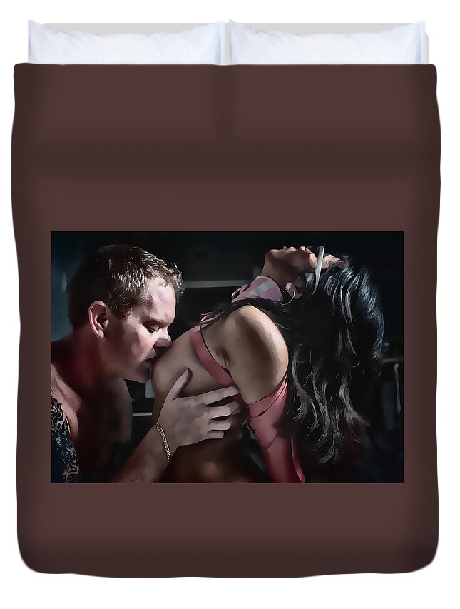 Fetish Duvet Cover featuring the photograph Nuzzle by David April