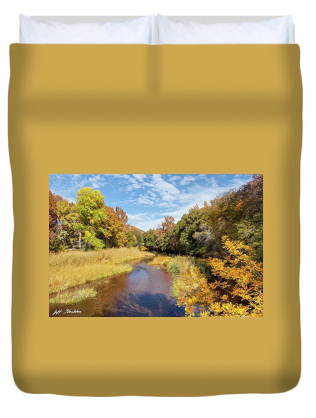 Arizona Duvet Cover featuring the photograph Oak Creek in the Fall by Jeff Goulden