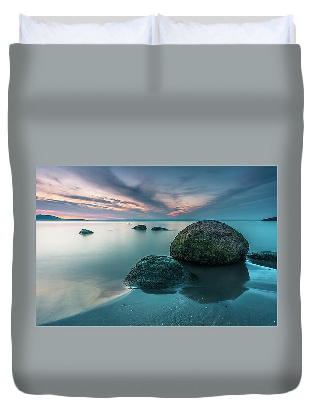 Dusk Duvet Cover featuring the photograph Observers by Evgeni Dinev