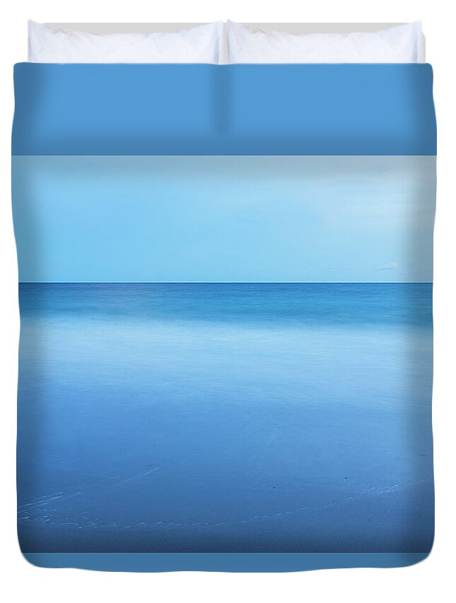 Ocean Duvet Cover featuring the photograph Ocean Blue - Atantic Beach North Carolina by Bob Decker