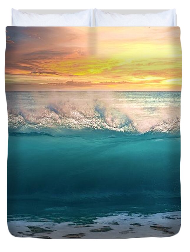 Ocean Duvet Cover featuring the photograph Ocean Beach Sunset Photo 193 by Lucie Dumas