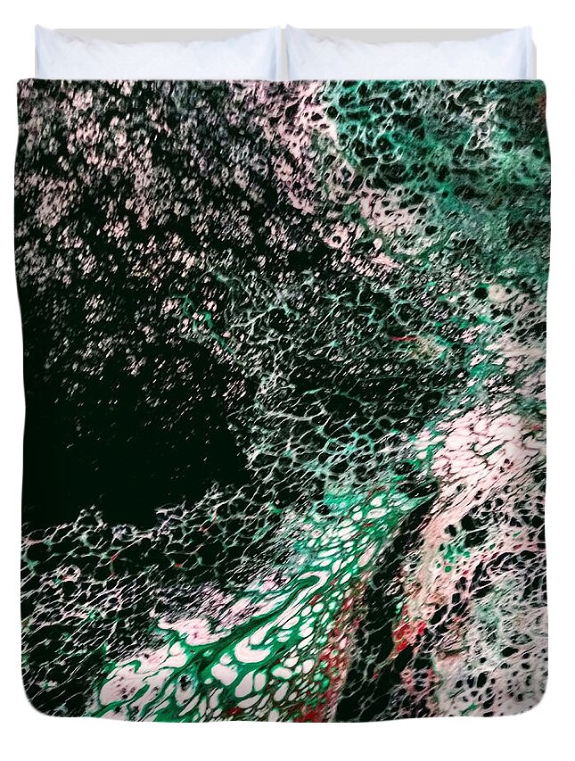 Ocean Duvet Cover featuring the painting Ocean Blast by Anna Adams