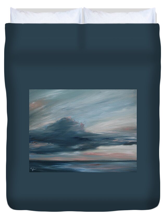 Ocean Duvet Cover featuring the painting Ocean Glow by Katrina Nixon