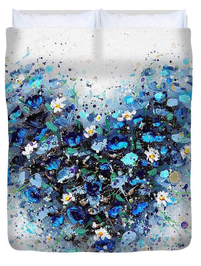 Heart Duvet Cover featuring the painting Ocean of Love by Amanda Dagg