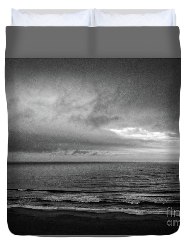 Moody Duvet Cover featuring the photograph Ocean View 5 #moody #textured by Andrea Anderegg