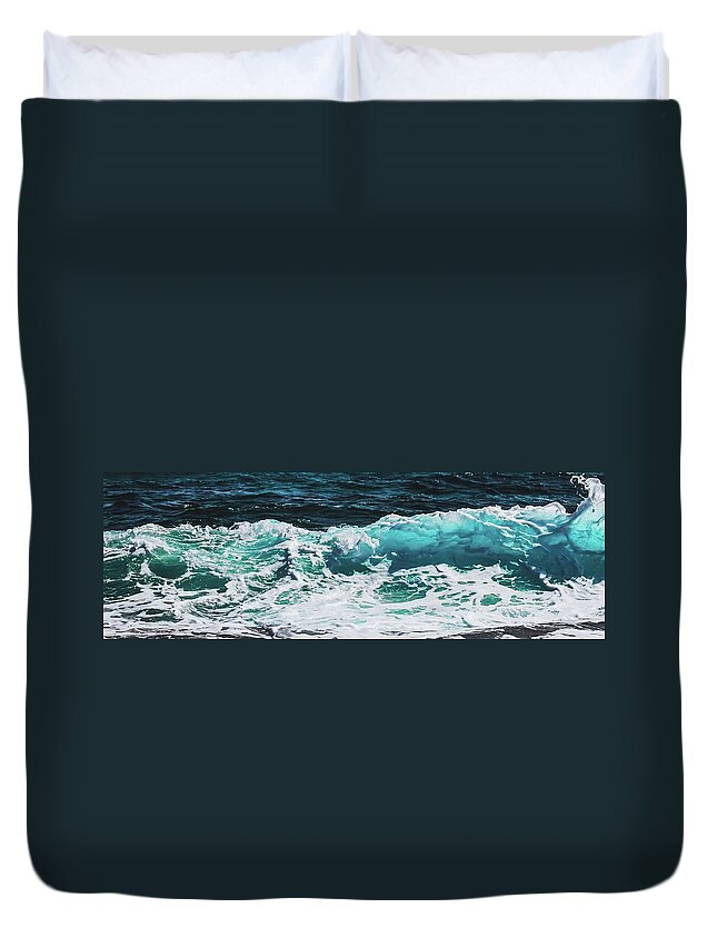 Ocean Duvet Cover featuring the mixed media Ocean Wide by Teresa Trotter
