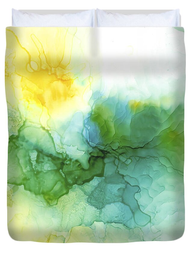 Ocean Duvet Cover featuring the painting Oceana 1 by Gail Marten