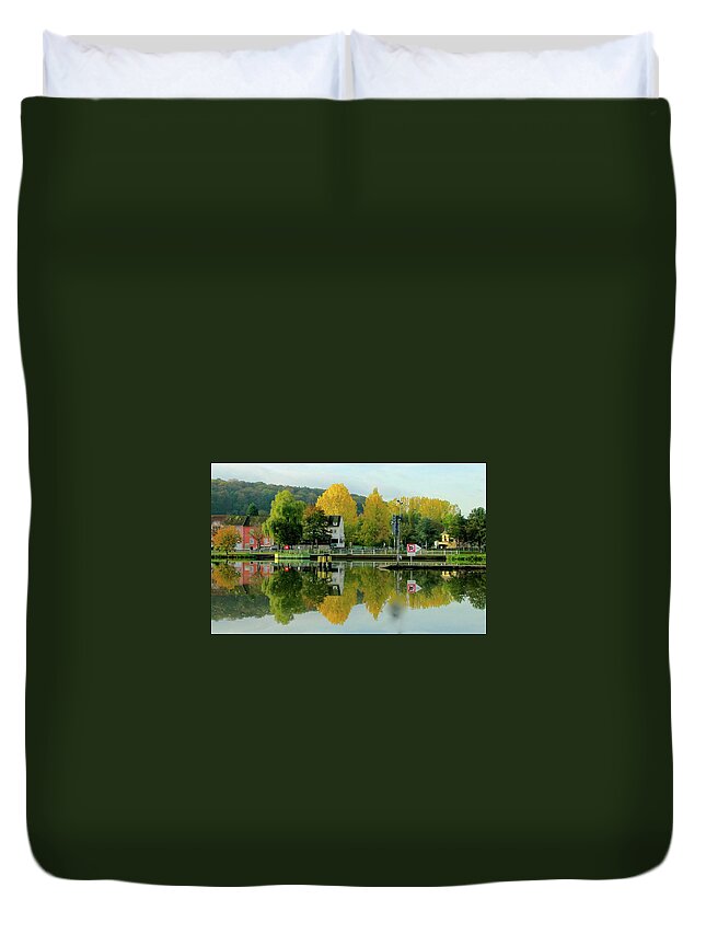 Fall Duvet Cover featuring the photograph October on the French Mosel by Dorsey Northrup