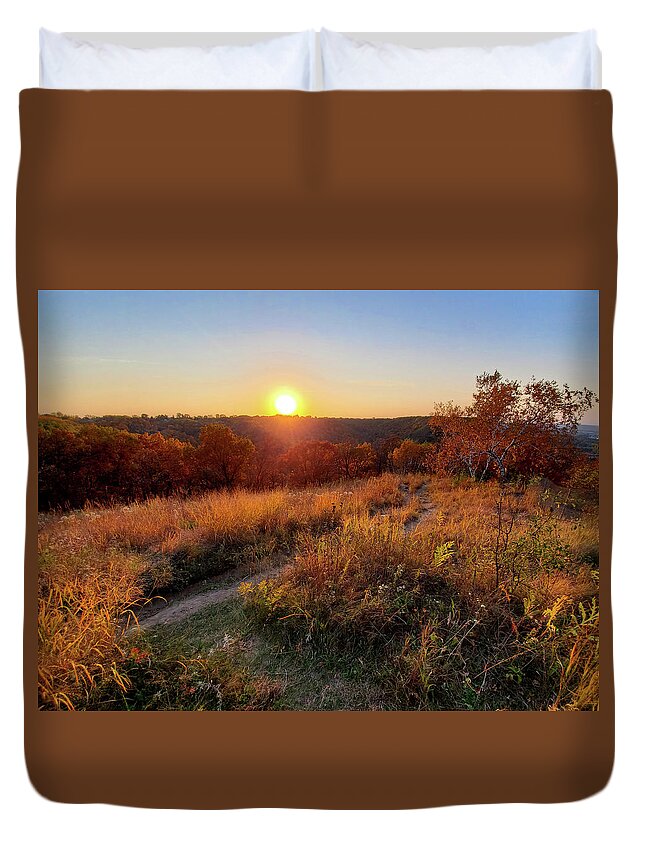 Winona Duvet Cover featuring the photograph October Sunset by Susie Loechler