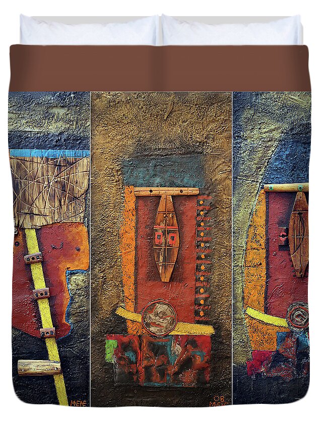 African Art Duvet Cover featuring the painting Odyssey by Michael Nene