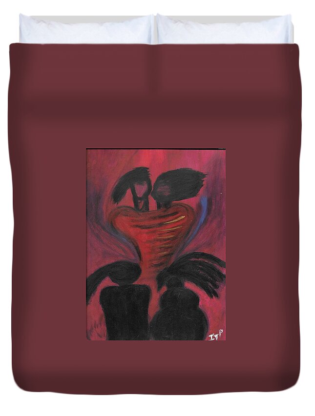Love Duvet Cover featuring the painting Of Days Gone Bye by Esoteric Gardens KN
