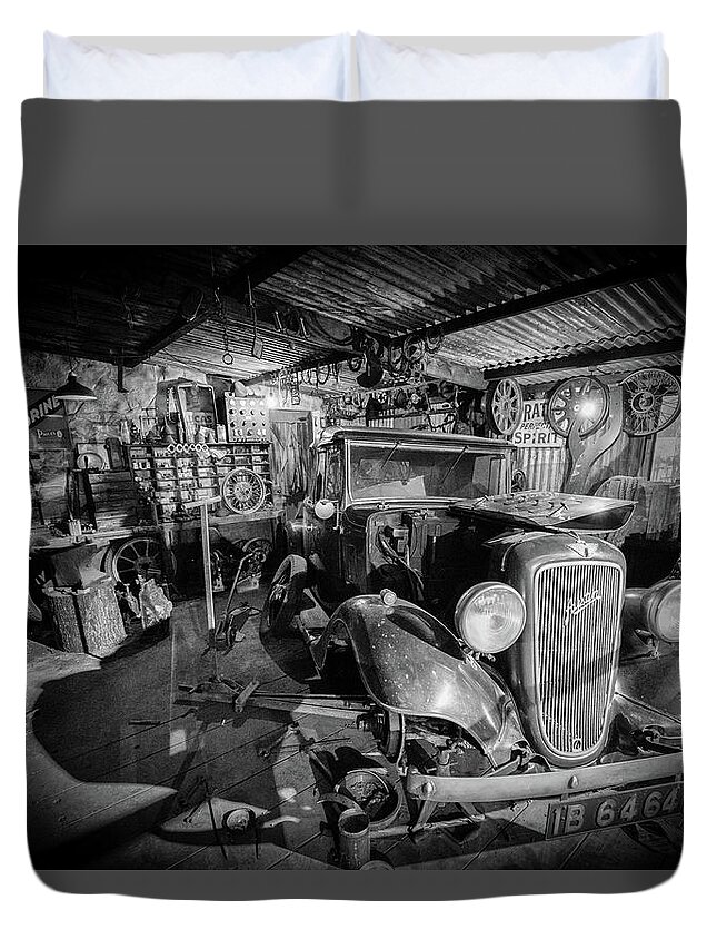 Car Duvet Cover featuring the photograph Old Austin by Nigel R Bell