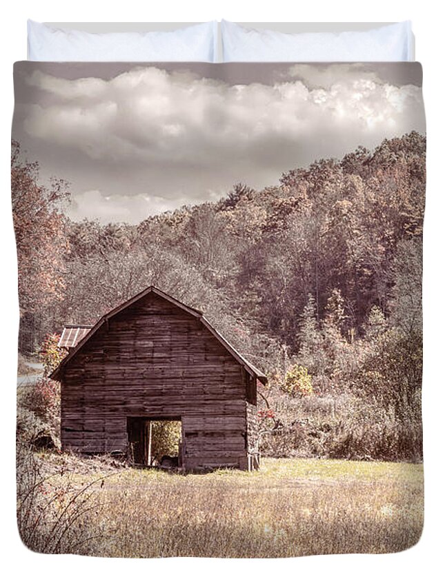 Barns Duvet Cover featuring the photograph Old Barn along the Countryside Roads by Debra and Dave Vanderlaan