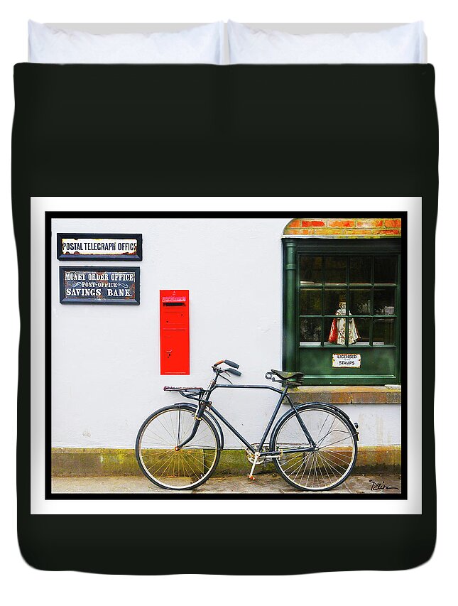 Post Office Duvet Cover featuring the photograph Old Post Office in Ireland by Peggy Dietz