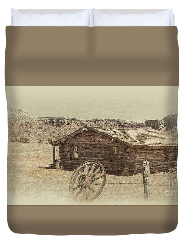 Homestead Duvet Cover featuring the photograph Old Ranch by Jim Hatch