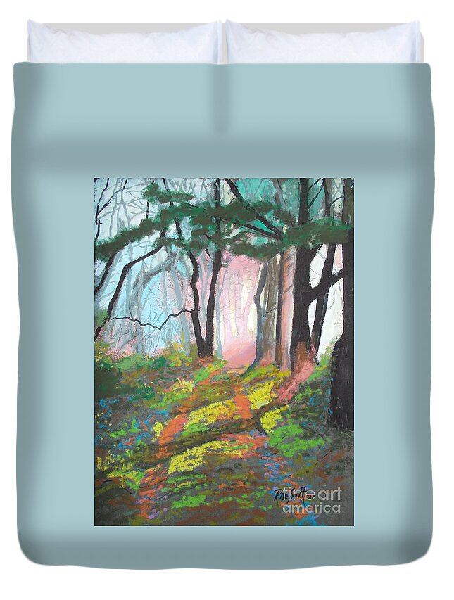 Pastels Duvet Cover featuring the pastel Old Stagecoach Road by Rae Smith