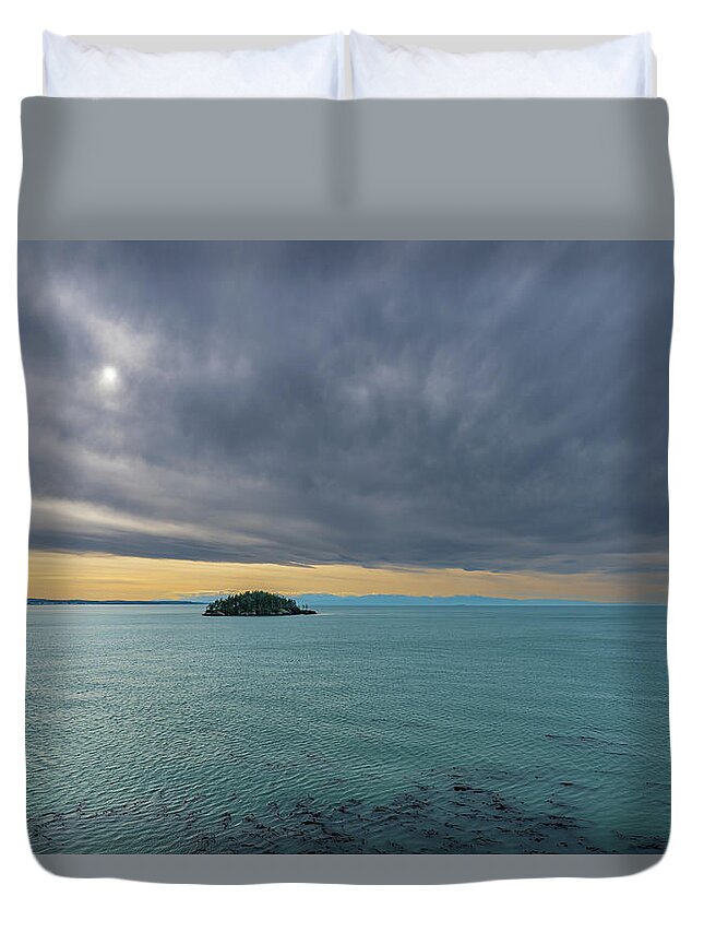 Storm Clouds Duvet Cover featuring the photograph Ominous Sky by Gary Skiff
